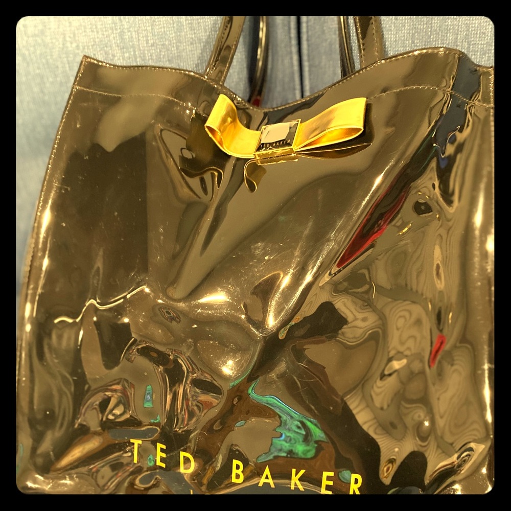 Ted Baker Original Black Tote with Gold Accents